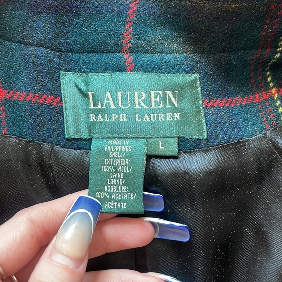 (SOLD) Long Ralph Lauren Wool Plaid Coat - Picture 5 of 13